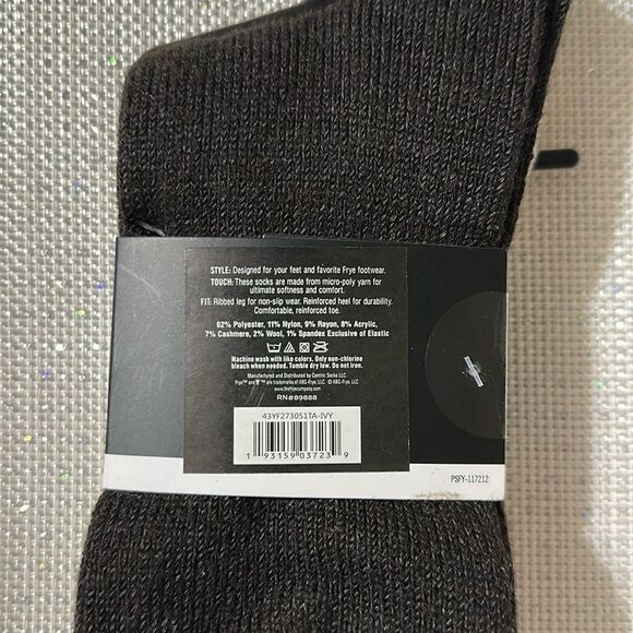 FRYE Cashmere Wool Blend Brown Ivory Soft Boot Socks 2 pk - Picture 6 of 8